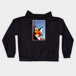 Realistic Red Fox Kids Hoodie